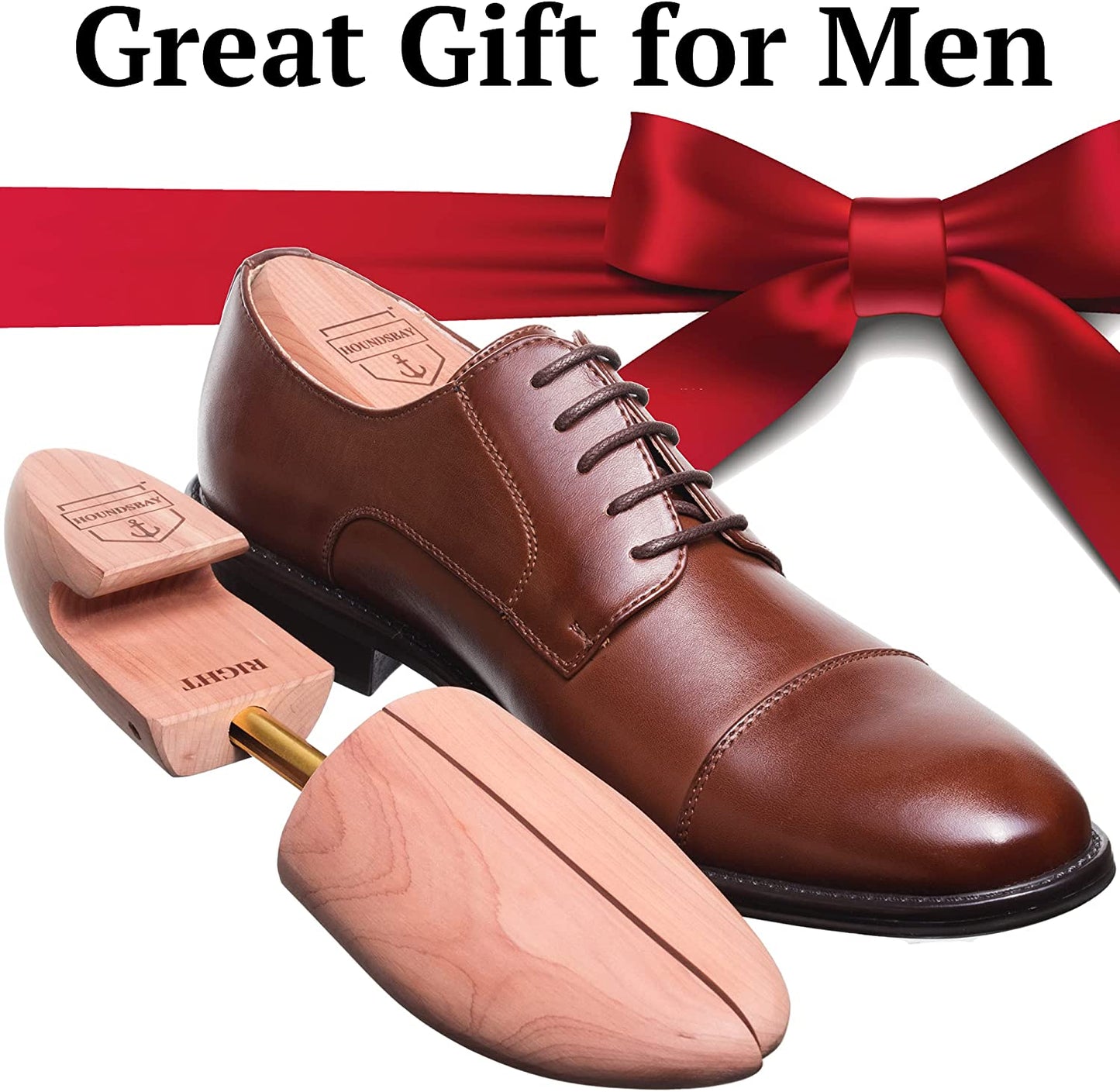 HOUNDSBAY Cedar Shoe Tree for Men | Wide Heel | Helps Plant Trees in USA image 2