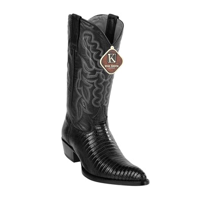 MENS KING EXOTIC TEJU LIZARD WESTERN BOOTS BLACK (4980705) image 0