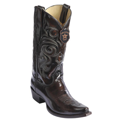 LOS ALTOS BOOTS MENS #944207 SNIP TOE | GENUINE CHAMALEON LEATHER BOOTS | COLOR BROWN image 0