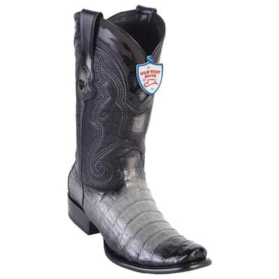 WILD WEST BOOTS #2798238 MEN'S | COLOR FADED GRAY | MEN'S WILD WEST CAIMAN BELLY BOOTS DUBAI TOE HANDCRAFTED image 0