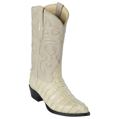 LOS ALTOS BOOTS MENS #990104 J TOE | GENUINE CAIMAN TAIL BOOTS | COLOR WINTERWHITE image 0