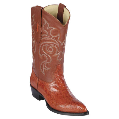 LOS ALTOS BOOTS MENS #990503 J TOE | GENUINE OSTRICH LEG BOOTS | COLOR COGNAC image 0
