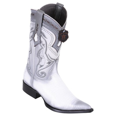 LOS ALTOS BOOTS MENS #9530728 3X TOE | GENUINE TEJU LIZARD LEATHER BOOTS | COLOR WHITE image 0