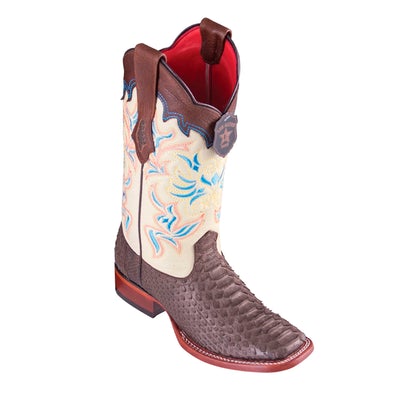 WOMEN’S LOS ALTOS PYTHON BOOTS WIDE SQUARE TOE HANDCRAFTED | COLOR BROWN (322N5707) image 0