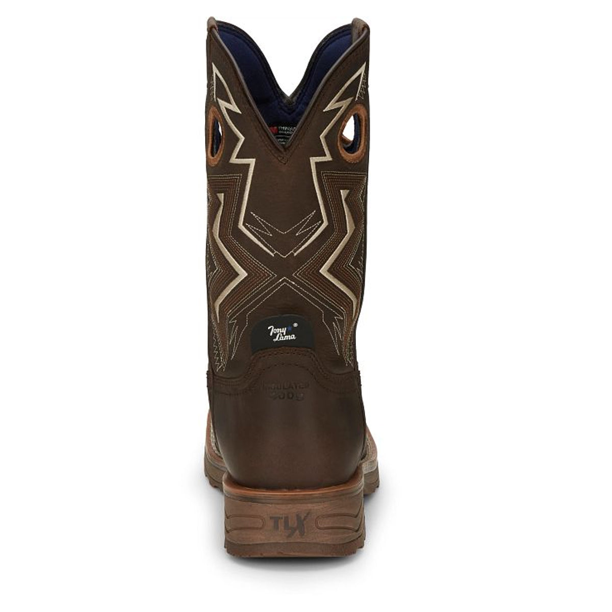 Tony Lamas Men's Footwear Work Force 11" Wide Square Composite Toe Waterproof Work Boot Color Walnut image 4