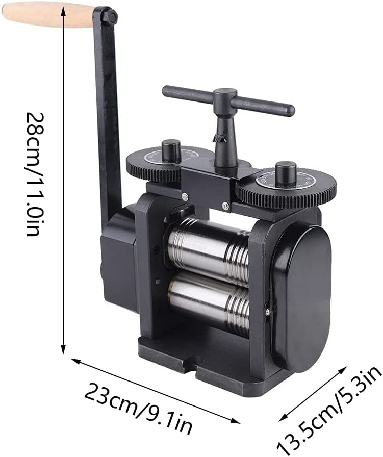 Manual Rolling Mill Machine 110mm Wide 55mm Diameter Jewelry DIY Tools Rollers Jewelry Press Tableting Tool Gear Roller Combination Rolling Mill Flatten Machine Ratio 4:1 image 6