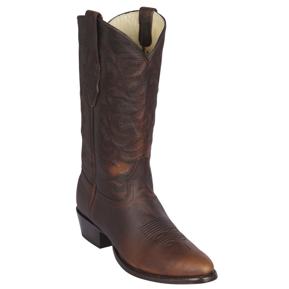 Los Altos Boots Mens #659940 Round Toe | Genuine Rage Leather Boots Handcrafted | Color Walnut image 0