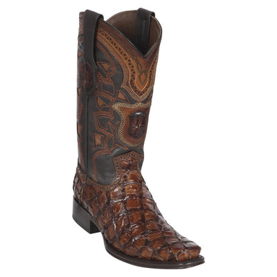 LOS ALTOS BOOTS MENS #761007 EUROPEAN SQUARE TOE | GENUINE PIRARUCU LEATHER BOOTS | COLOR BROWN image 0