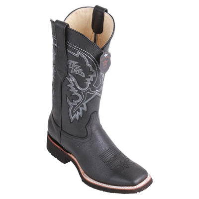 LOS ALTOS BOOTS MENS #82E2705 WIDE SQUARE TOE | GENUINE GRISLY LEATHER BOOTS | COLOR BLACK image 0