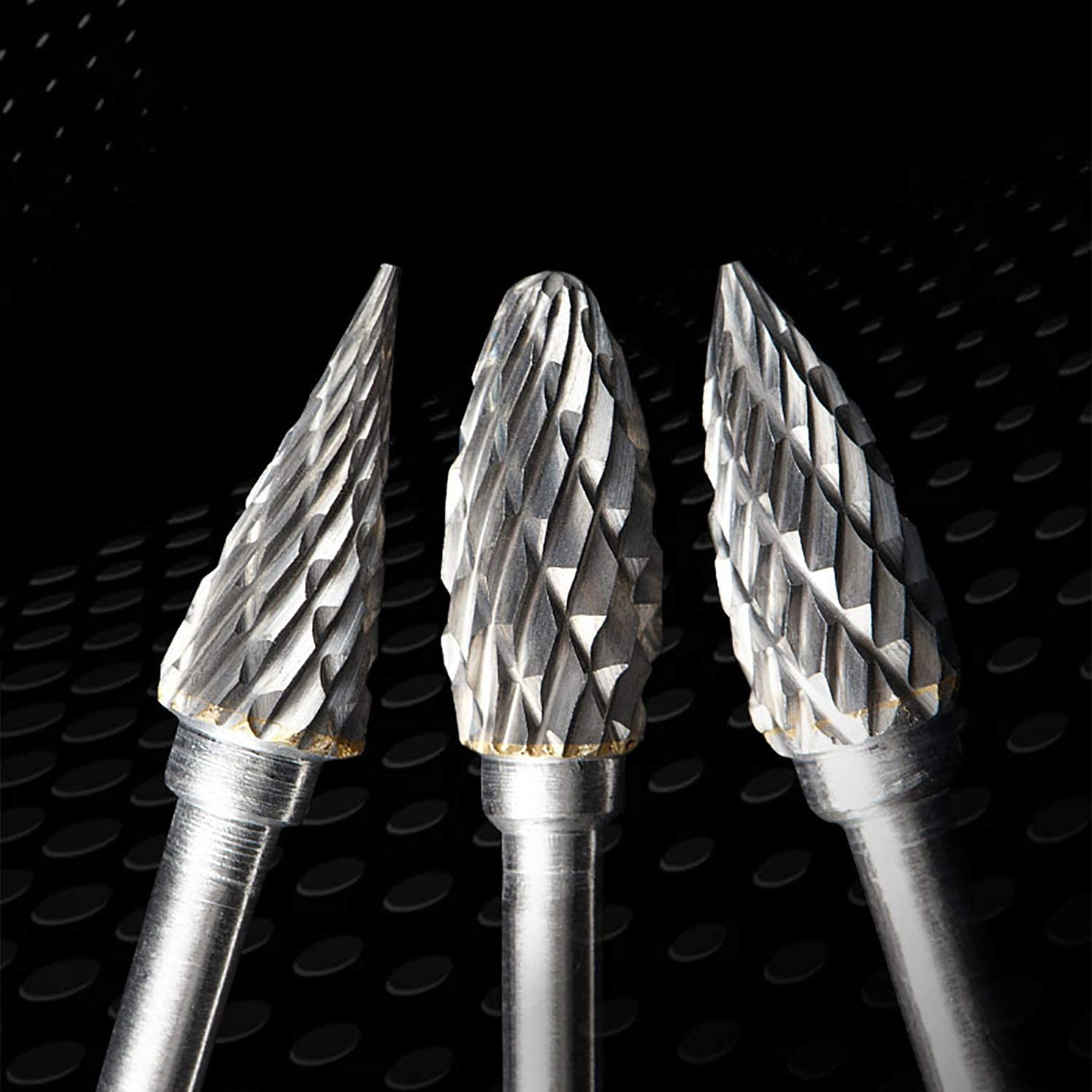 Rotary Burr Set, 10pcs Tungsten Carbide Rotary Burrs Set Double Cut Points Files Grinder Fit Rotary Tool for Engraving Wood Working Carving Polishing and Drilling, 1/8" Bit Shank 1/4” Head Size image 5