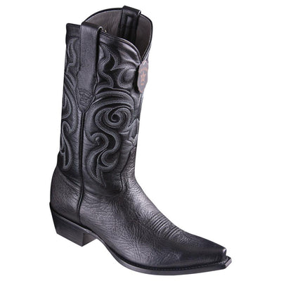 LOS ALTOS BOOTS MENS #943105 SNIP TOE | GENUINE BULL SHOULDER LEATHER BOOTS | COLOR BLACK image 0