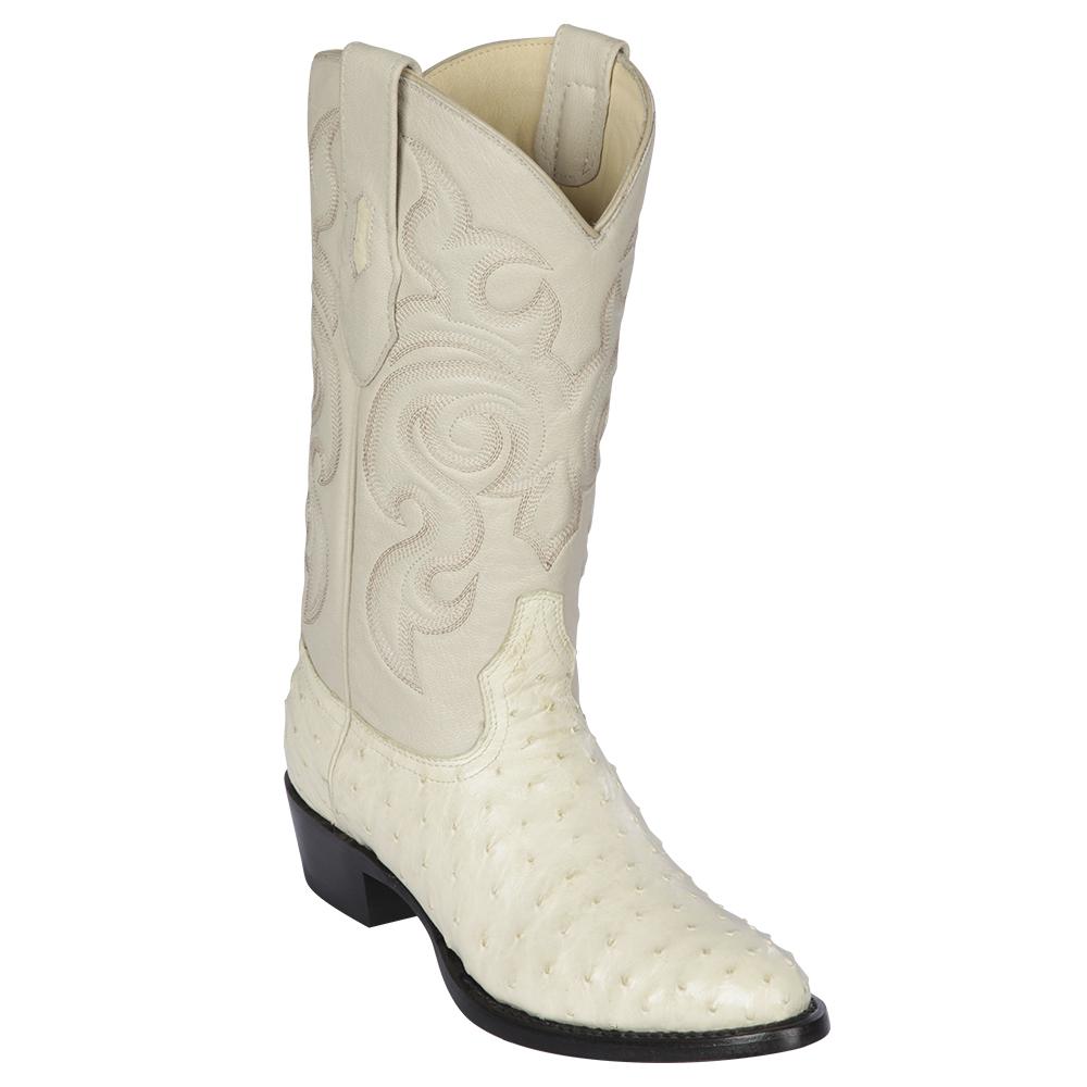 Los Altos Boots Mens #650304 Round Toe | Genuine Full Quill Ostrich Boots Handmade | Color Winterwhite image 0