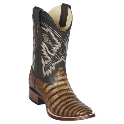 LOS ALTOS BOOTS MENS #8228283 WIDE SQUARE TOE | GENUINE CAIMAN BELLY LEATHER BOOTS | COLOR PORTO ORYX image 0