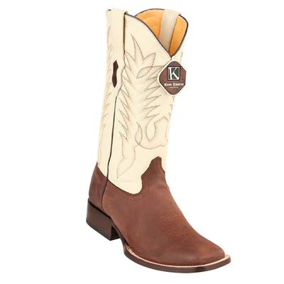 MEN'S KING EXOTIC BOOTS GENUINE LEATHER SQUARE TOE HANDCRAFTED BROWN (48226207) image 0