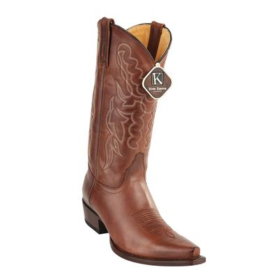 MEN'S KING EXOTIC SNIP TOE PULL UP LEATHER BOOTS HANDMADE BROWN (4943807-1) image 0