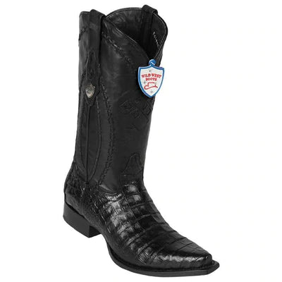 WILD WEST BOOTS #2948205 MEN'S | COLOR BLACK | MEN'S WILD WEST CAIMAN BELLY SNIP TOE BOOTS HANDCRAFTED image 0