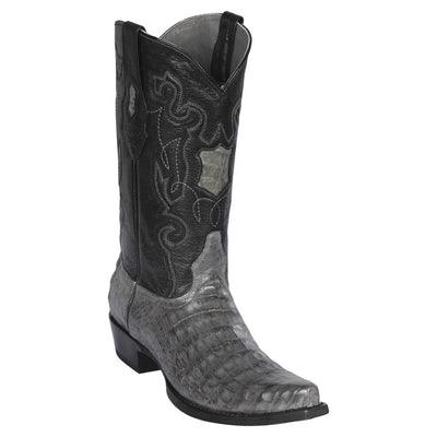 LOS ALTOS BOOTS MENS #948209 SNIP TOE | GENUINE CAIMAN BELLY BOOTS | COLOR GRAY image 0