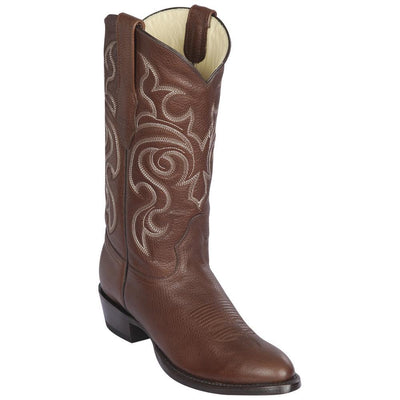 LOS ALTOS BOOTS MENS #652707 ROUND TOE | GENUINE GRISLY LEATHER BOOTS | COLOR BROWN image 0