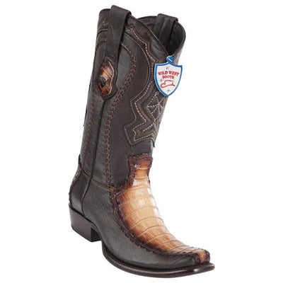 WILD WEST BOOTS #279F8215 MEN'S | COLOR FADED ORYX | MEN'S WILD WEST CAIMAN BELLY BOOTS DUBAI TOE HANDCRAFTED image 0
