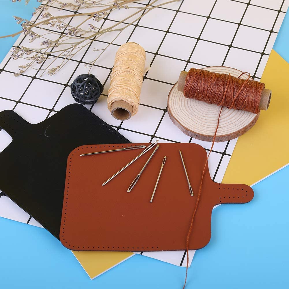 Leather Sewing Kit, Leather Working Tools and Supplies, Leather Working Kit with Large-Eye Stitching Needles, Waxed Thread, Leather Upholstery Repair Kit, Leather Sewing Tools for DIY Leather Craft image 6