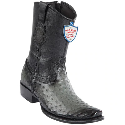 WILD WEST BOOTS #279B0338 MEN'S | COLOR FADED GRAY | MEN’S WILD WEST OSTRICH BOOTS DUBAI TOE HANDCRAFTED image 0
