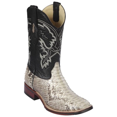 LOS ALTOS BOOTS MENS #8265749 WIDE SQUARE TOE | GENUINE PYTHON SKIN LEATHER BOOTS | COLOR NATURAL image 0