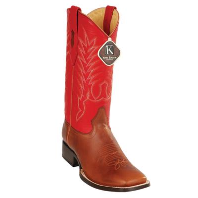 MEN'S KING EXOTIC BOOTS GENUINE LEATHER SQUARE TOE HANDCRAFTED HONEY (48222751) image 0