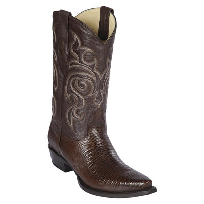 LOS ALTOS BOOTS MENS #940707 SNIP TOE | GENUINE TEJU LIZARD BOOTS | COLOR BROWN image 0