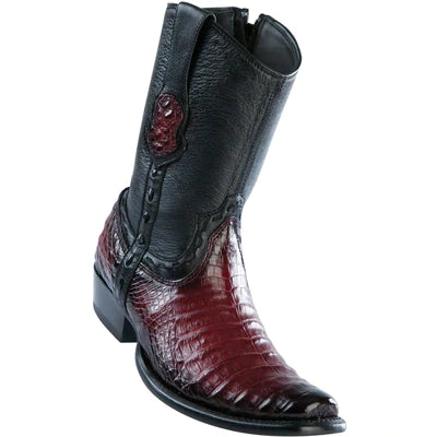 WILD WEST BOOTS #279B8243 MEN'S | COLOR FADED BURGUNDY | MEN'S WILD WEST CAIMAN BELLY BOOTS DUBAI TOE HANDCRAFTED image 0