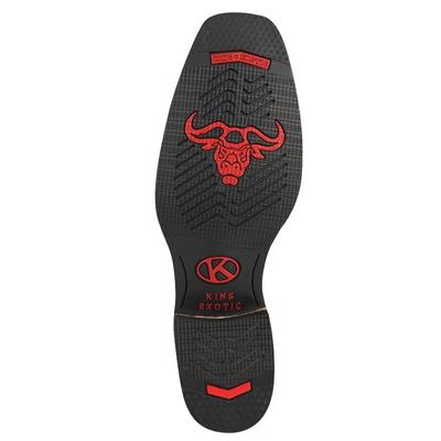 MEN'S KING EXOTIC BOOTS GENUINE LEATHER WITH SADDLE VAMP HANDCRAFTED BROWN & HONEY (48113807-2) image 1