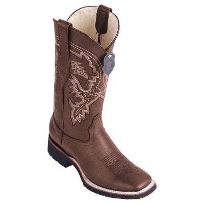 LOS ALTOS BOOTS MENS #82E2707 WIDE SQUARE TOE | GENUINE GRISLY LEATHER BOOTS | COLOR BROWN image 0