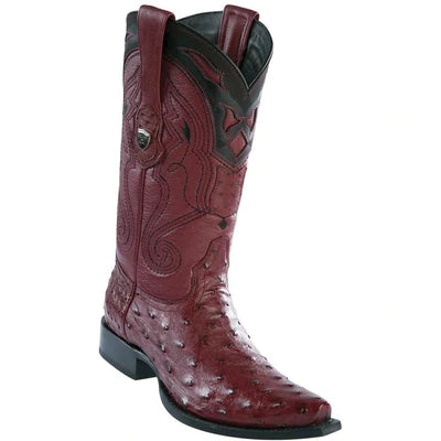 WILD WEST BOOTS #2940306 MEN'S | COLOR BURGUNDY | MEN’S WILD WEST OSTRICH BOOTS DUBAI TOE HANDCRAFTED image 0