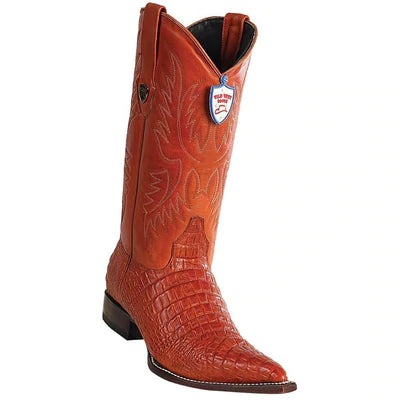 WILD WEST BOOTS #6955903 MEN'S | COLOR COGNAC | MEN’S WILD WEST CAIMAN BELLY PRINT BOOTS 3X TOE HANDCRAFTED image 0