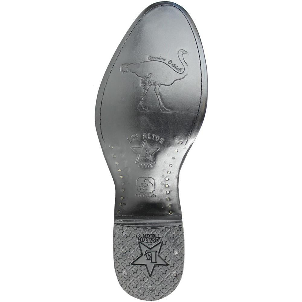 Los Altos Boots Mens #650304 Round Toe | Genuine Full Quill Ostrich Boots Handmade | Color Winterwhite image 1