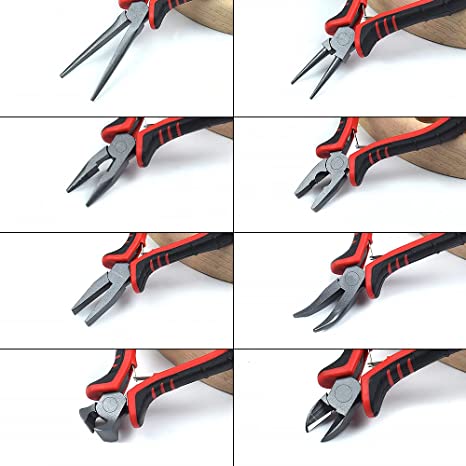 Jewelry Pliers 8PCS Kit, Mini Pliers Set with Wood Pallet Kit,NEWACALOX Precision DIY Plier for Jewelry Making Supplies image 5