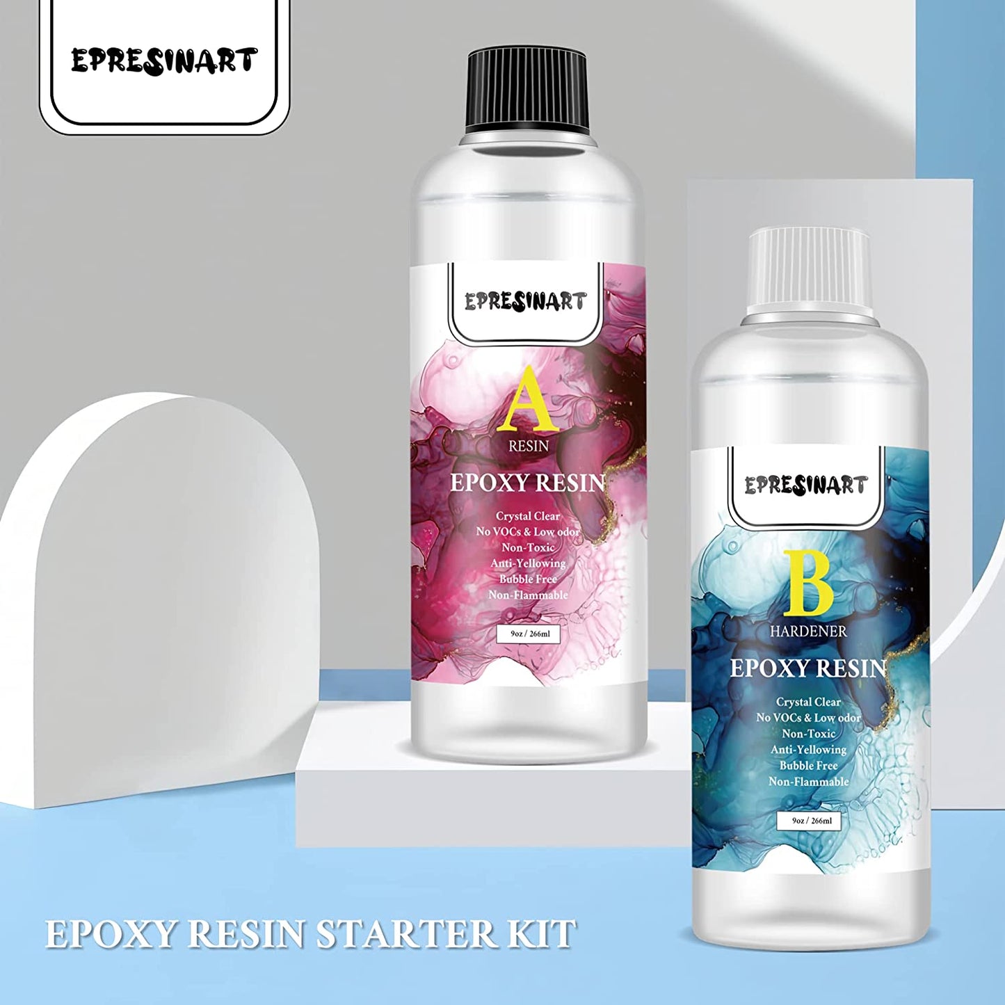 18oz/532ml Crystal Clear Epoxy Resin Kit Casting and Coating for Art, Jewelry, DIY, Craft by 1:1 Ratio with Silicone Measuring Cups, Stir Sticks, Gloves image 5