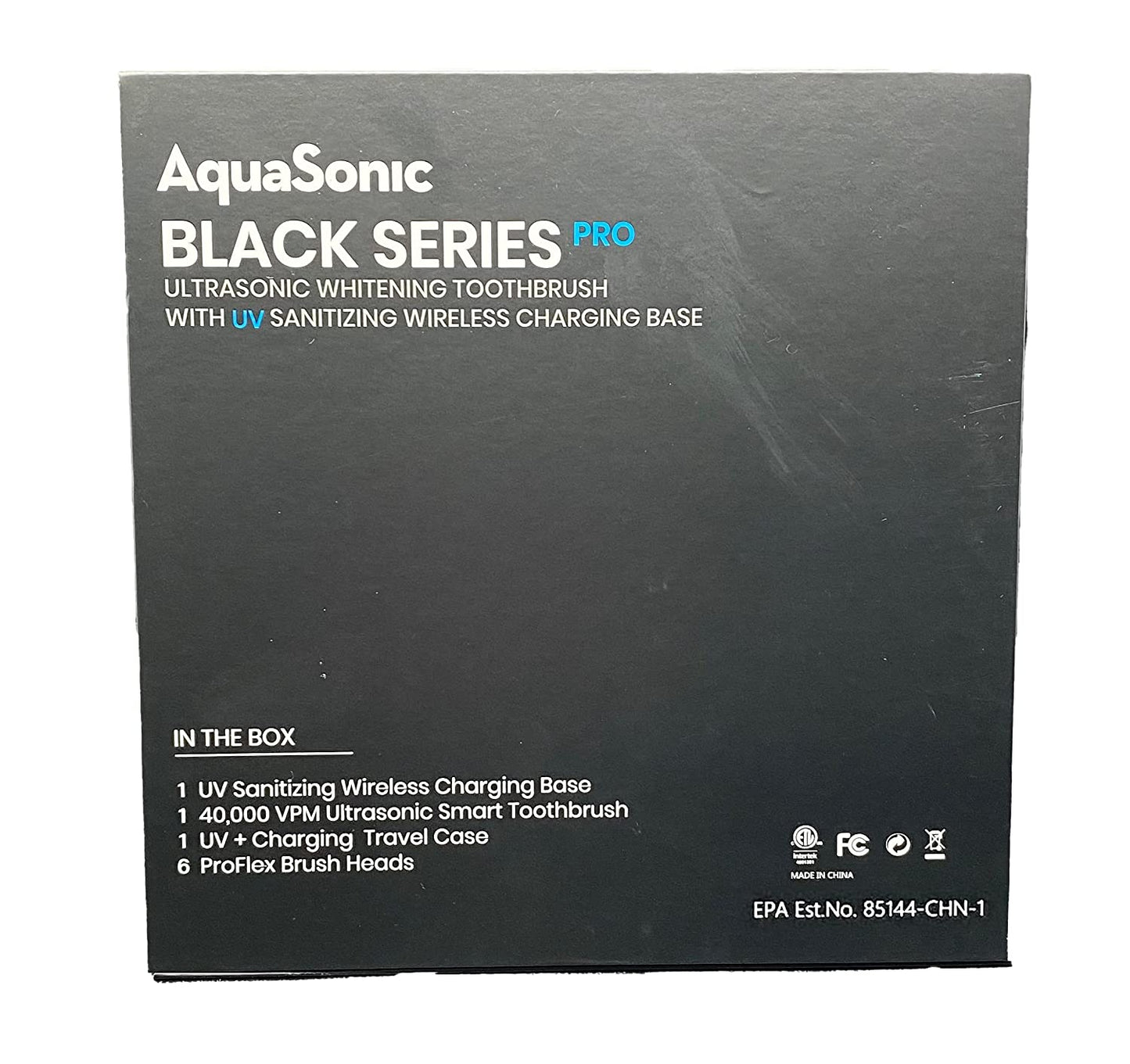 AquaSonic Black Series PRO – Ultra Whitening Toothbrush w UV Sanitizing Base – 4 Modes & Smart Timers – UV Sanitizing & Charging Travel Case – UltraSonic Electric Tooth Brush – 6 Proflex Brush Heads image 6