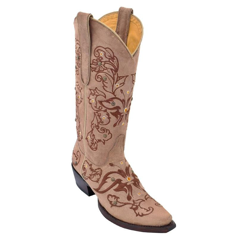 Women's Los Altos Boots With Hand Embroidery & Swarovski Stones | Color Oryx (34s5011) image 0