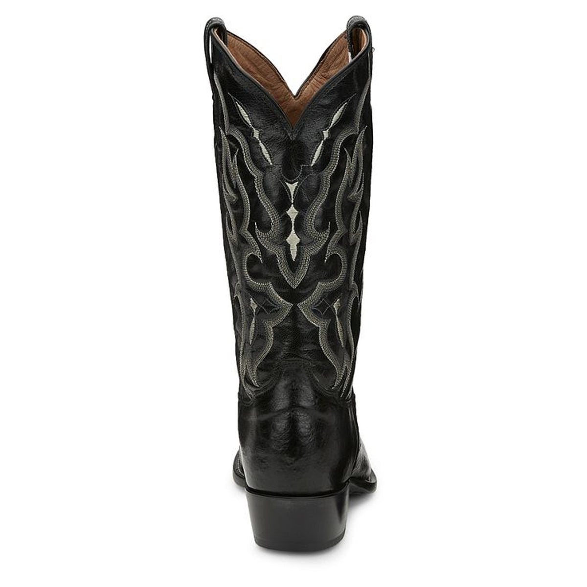 Tony Lamas Boots Men's Footwear Western Bonham 13" Smooth Ostrich Western Boot Color Black image 4