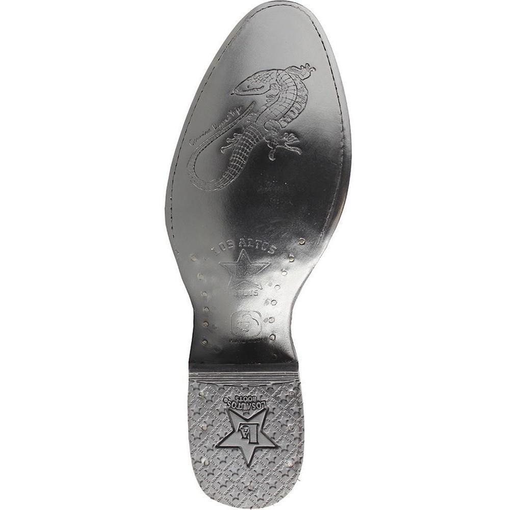 Los Altos Boots Mens #650709 Round Toe | Genuine Teju Lizard Boots Handcrafted | Color Gray image 1