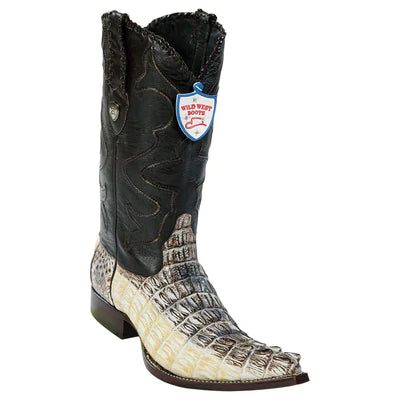 WILD WEST BOOTS #2950149 MEN'S | COLOR NATURAL | MEN'S WILD WEST CAIMAN TAIL 3X TOE BOOTS HANDCRAFTED image 0