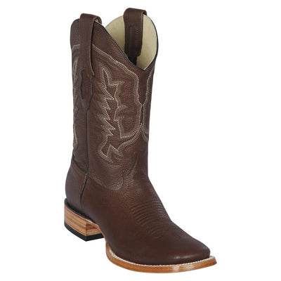 LOS ALTOS BOOTS MENS #8272707C WIDE SQUARE TOE | GENUINE GRISLY LEATHER BOOTS | COLOR BROWN image 0