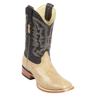 LOS ALTOS BOOTS MENS #8279711 WIDE SQUARE TOE | GENUINE SMOOTH OSTRICH LEATHER BOOTS | COLOR ORYX image 0