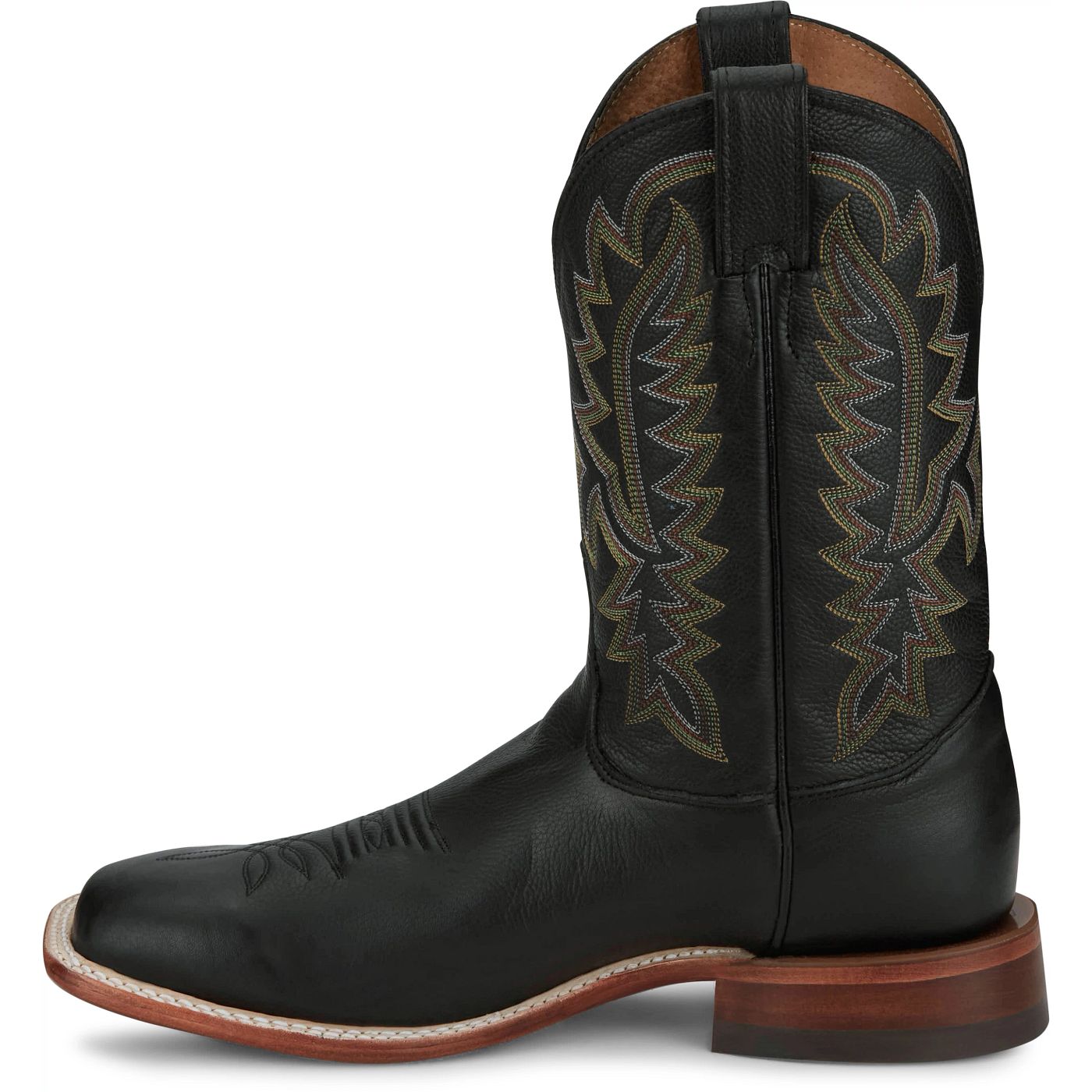 Justin Boots Men's Poston 11" Western Boot - Jet Black Cowhide (BR387) - View 8