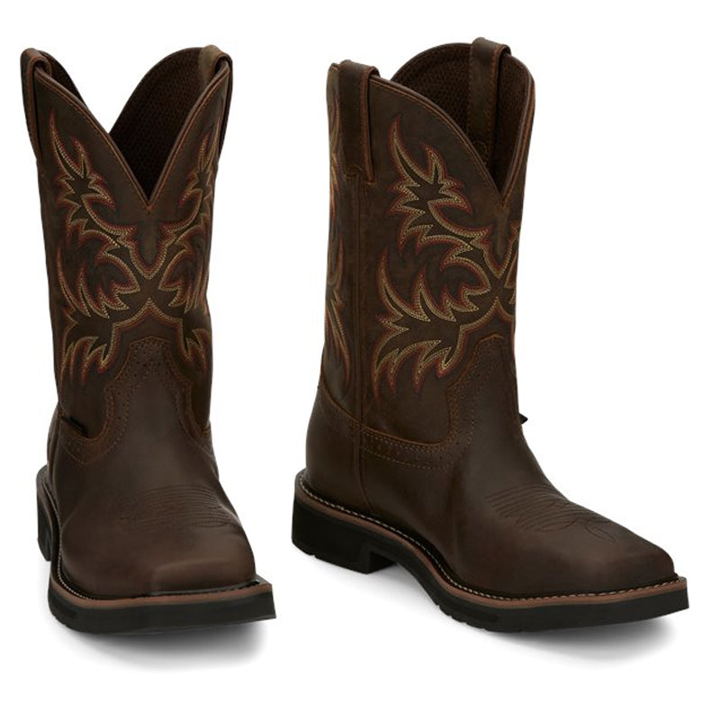 Justin Boots Driller Steel Toe Drak Brown (SE4682)