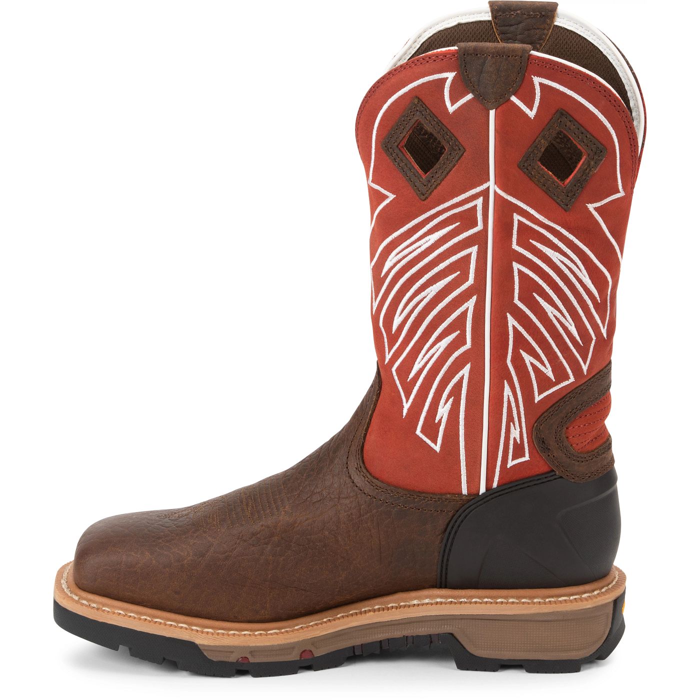 Justin Work Men's Roughneck 12" Waterproof Steel Toe Boot - Orange (WK2115) - View 8
