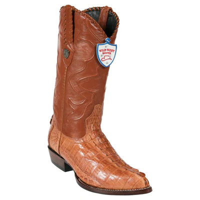 WILD WEST BOOTS #2990103 MEN'S | COLOR COGNAC | MEN'S WILD WEST CAIMAN TAIL J TOE BOOTS HANDCRAFTED image 0
