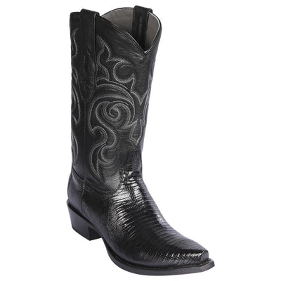 LOS ALTOS BOOTS MENS #940705 SNIP TOE | GENUINE TEJU LIZARD BOOTS | COLOR BLACK image 0