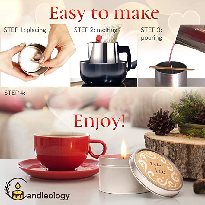 Soy Candle Making Kit for Adults - Winter Candle Maker Kit - DIY Candle Making Kit for Beginners - Winter Candles Making Kit Winter Crafts for Adults Women Winter Craft Supplies Multicolor image 4