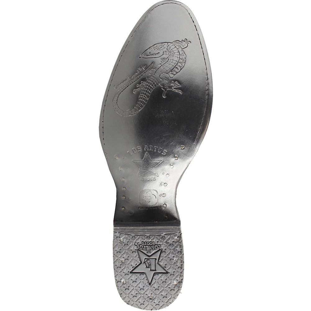 Los Altos Boots Mens #65G0705 Round Toe | Genuine Teju Lizard Boots Handcrafted | Color Black image 1